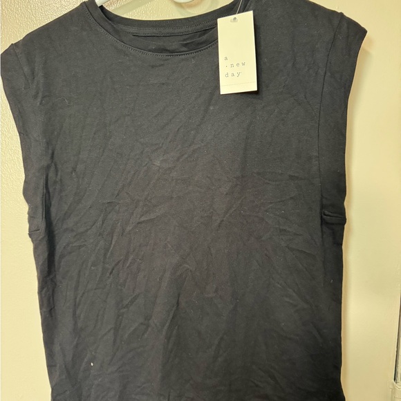 a new day Tops - a new day Black Cap-Sleeve Crewneck Tank Top